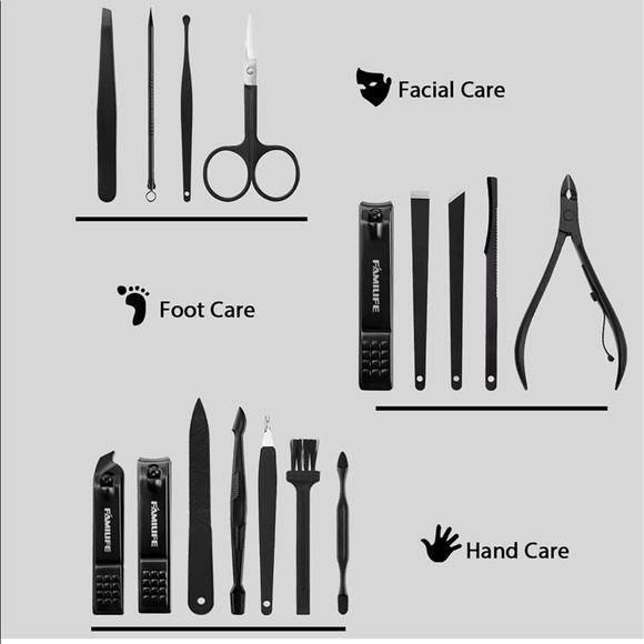 BRAND NEW MEN’S MANICURE SET GROOMING NAIL KIT. STAINLESS STEEL (NWT) - Picture 3 of 5